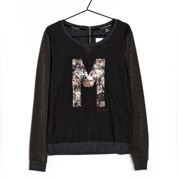 Maison Scotch Embroidered M Sparkle Sweater 0021 - Picture 1 of 12